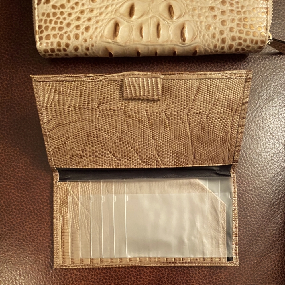 NWOT Brahmin Melbourne Arden Satchel Crossbody in Beige and Gold and Ady Wallet - Picture 8 of 8